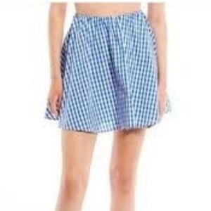 Copper Key Blue and White Gingham Skater Skirt XL (5806)